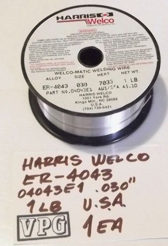 Harris Aluminum Mig Welding Wire ER-4043 1 lb Spool 0.030&#034; Diameter wire 04043E1