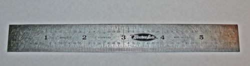 6 inch stainless advert. western auto ruler w/ decimal equivalents1/64 and 1/32 for sale