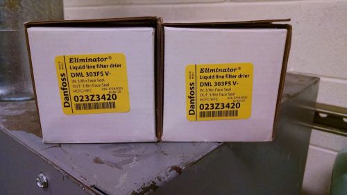 (2) brand new in box danfoss eliminator liqid line filter drier dml 303fs v for sale