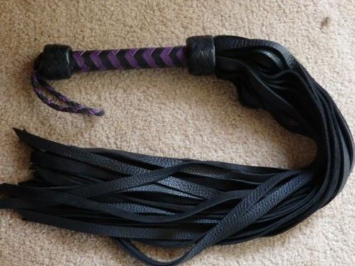 DELUXE MR THUDDY Purple Leather Flogger HEAVY - AMAZING HORSE TRAINING TOOL