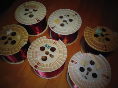Magnet Wire Enameled Copper Mixed lot of 6 Spools 52 lbs worth