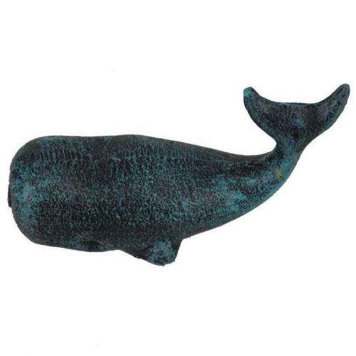 Handcrafted Nautical Decor Whale Paperweight Seaworn Blue