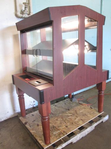 &#034;columbus show case&#034; h.d. commercial stained wood lighted bakery merchandiser for sale