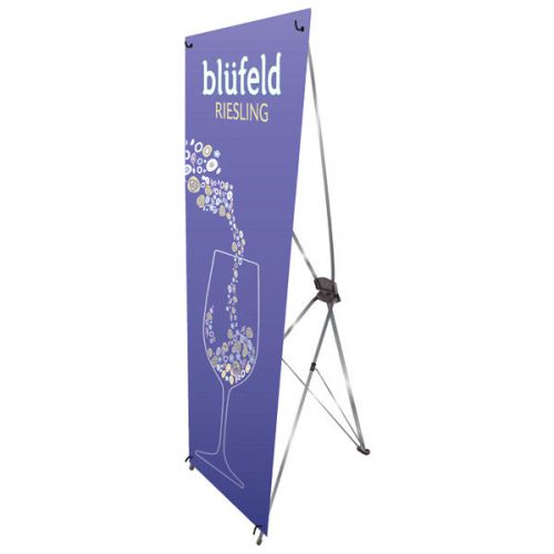 Small X Banner Stand 24&#034; x 63&#034; with Print, Same Day Shipping from CA