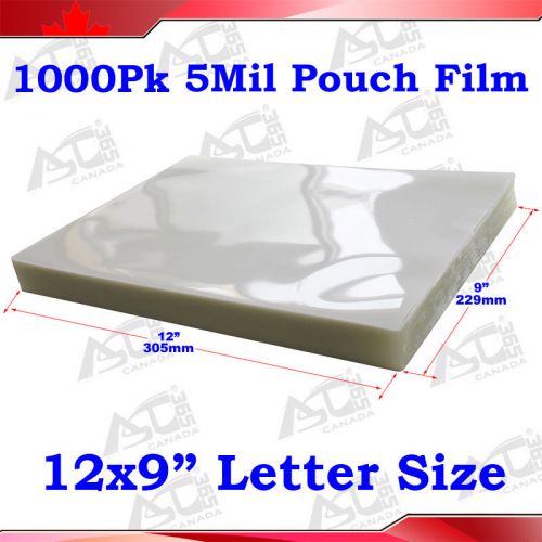 New 1000Pk 5Mil 9x12&#034; Letter Size Clear Laminating Pouch Film for Lamintor