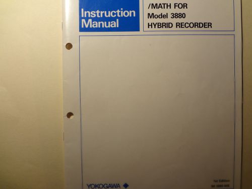 Instruction Manual Math for Yokogawa Hybrid Recorder Model 3880.