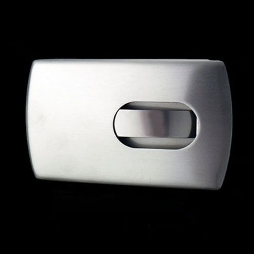 Stainless steel modern thumb slide out pocket business credit card holder case g for sale