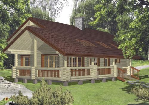 Scandinavian Log Homes for Sale - Hood, Made with Laminated Logs