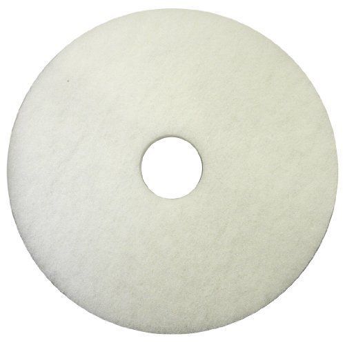 17 Inch White Non-Woven Floor Polishing Pad -- 5 Pack