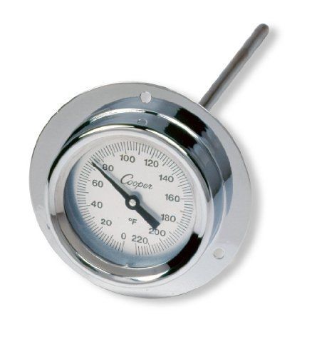 Cooper-Atkins 2255-02-5 Bi-Metal Thermometer with 3.5&#034; Back Flange, 2&#034; Dial