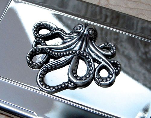 Stainless Steel Business Card Case - Octopus