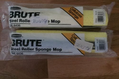 (2) rubbermaid commercial sponge mop head refill 6436 for steel roller for sale