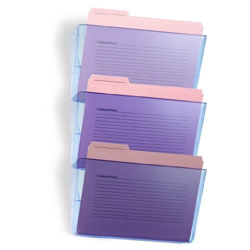 Officemateoic glacier wall file 3 pack, transparent blue (23220) for sale