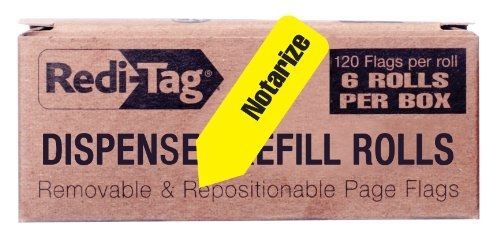 Redi-Tag Notarize Printed Arrow Flags, 6 Roll Refill, 120 Flags per Roll, 1-7/8