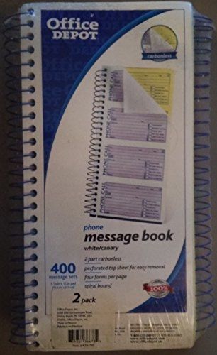 (1 package, of 2 units) Office Depot(R) Brand Phone Message Book, 11In. X 5