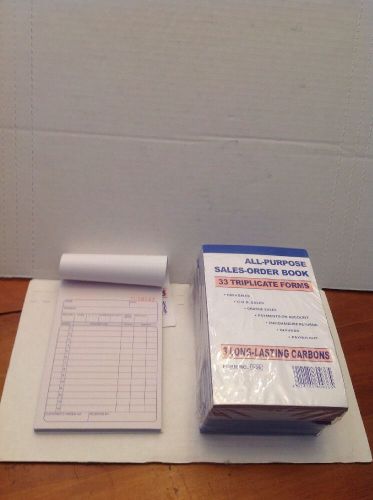 All Purpose Carbonless Sales Order Books 33 Triplicate Forms #936