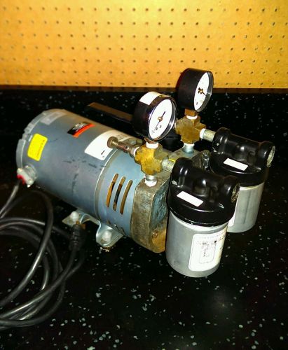Gast G588DX Rotary Vane Vacuum Pump Rebuilt And Has New Filters