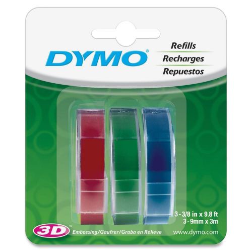 New DYMO Embossing Tape, 3/8-Inch 3 Rolls
