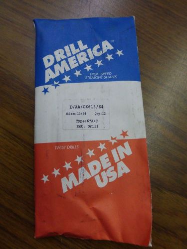 Drill America Size:13/64 Type: 6&#034; A/C Drill Bit 12 Each