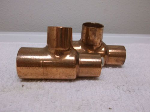 Nibco 1&#034; x 3/4&#034; x 3/4&#034; copper pressure cup x cup x cup tee c611 (quantity 2) for sale