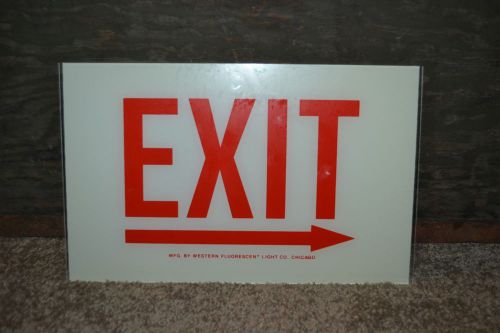 NEVER USED Western Lighting &#034;EXIT&#034; Sign REPLACEMENT Glass 12&#034; x 7 1/2&#034;