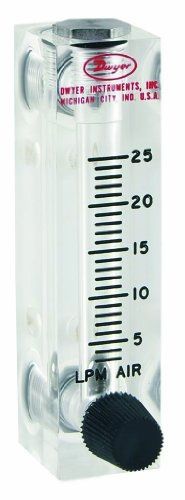 Dwyer visi-float series vfa flowmeter, 2&#034; scale, range 0.06-0.5 lpm air, with for sale