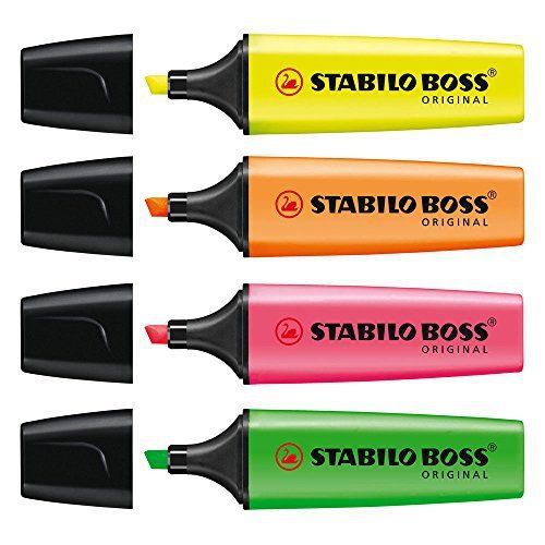 STABILO BOSS Original Set Of 4New Highlighter Marker Pen. EVIDENZIATORI STABILO