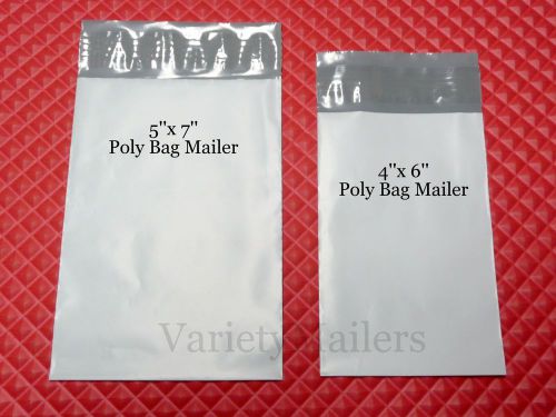 70 SMALL POLY BAG POSTAL MAILING ENVELOPE COMBO 4x6 &amp; 5x7 SELF-SEALING MAILERS
