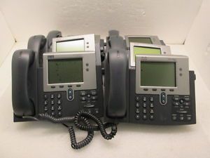 Lot 8 Cisco CP-7941G 4-Line IP Phone with damaged LCD - Tested Works