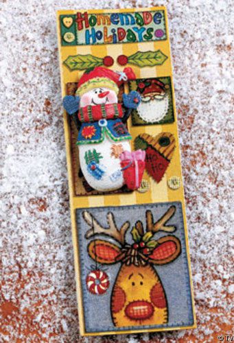 SOFTY&#039;S  SNOWMAN HOMEMADE BOOKMARK &amp; 2 1/4&#034; PIN BROOCH GIFT SET