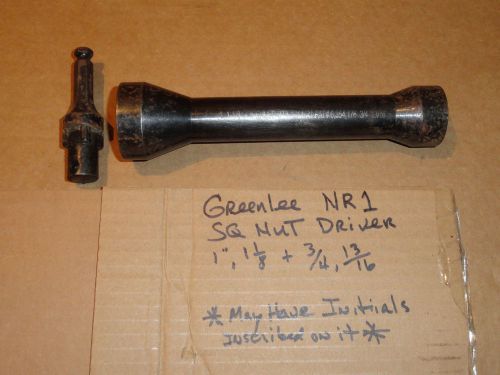 Used Greenlee Utility NR1 Square Nut Driver &amp; 7/16th Hex Quick Change Adapter