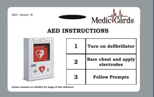 Defibrillator / CPR Badge ID Card Pocket Guide Nurse EMT - HARD PLASTIC