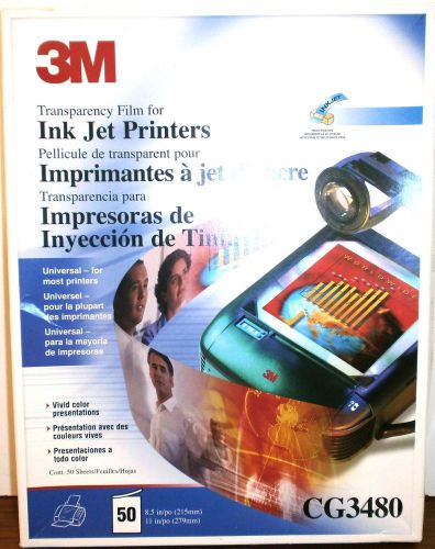 3M Ink Jet Printer Transparency Film   #CG3480- partial box of 40 sheets