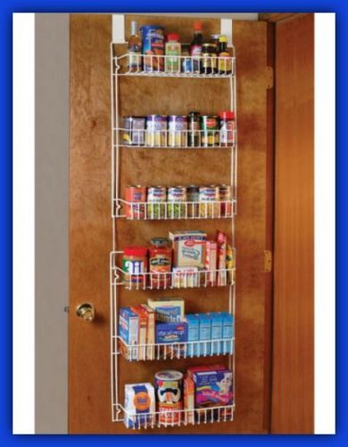 Over The Door Metal Storage Rack Organizer Hang Shelf Kitchen Pantry Spice Cans