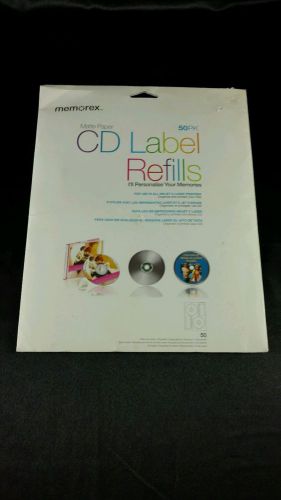 NEW PNY 00412 CD Label Refill Optical Disc 50 Labels DVD White MEM00412 SEALED