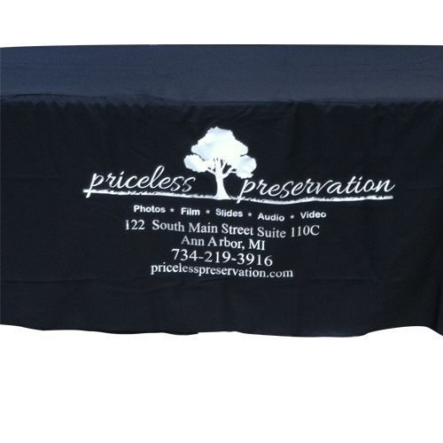 6 Foot Fitted Table Cloth - Custom Printed w/ Business Logo for Events / Booths