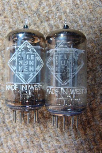 Early Telefunken 12AU7 Tubes Smooth Plate 3 Mica Amplitrex Strong Balanced Quiet