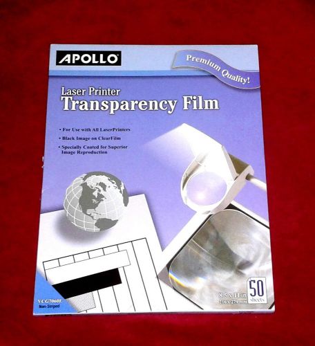 Apollo Laser Jet Printer Transparency Film, 50 Sheets (CG7060)