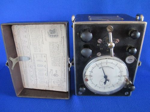 Antique 1920&#039;s Westinghouse Portable Watt Meter Wood Case Steampunk