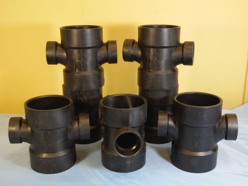 Lot 7 black abs 3&#034; x 3&#034; x 1 1/2&#034; x 1 1/2&#034; cross plumbing pipe fitting for sale