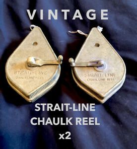 (2) TWO Vintage Irwin Straight-Line Chalk Line Reel Plumb Bob USA