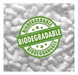 DMSE 1/4 Cu Ft Biodegradable White No Stick Recyclable Packing Peanuts Popcor...