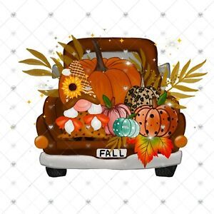 Fall Pumpkin Gnome Truck Sublimation Transfer, Ready to Press, Thanksgiving
