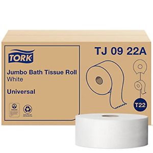 Tork Universal TJ0922A Jumbo Bath Tissue Roll, 2-Ply, 8.8&#034; Dia., 3.55&#034; Width x