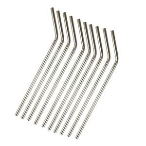 21.5cm Reusable Stainless Steel Straws Drinking Straw - Curved - 10 Pieces -