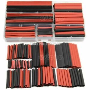 New 150pcs 2:1 Polyolefin Heat Shrink Tubing Tube Sleeving Wrap Wire Kit Cable D