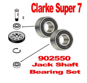 Clarke Super 7 Floor Edger Jack Shaft Gear Shaft Bearing Set Edger Parts 902550
