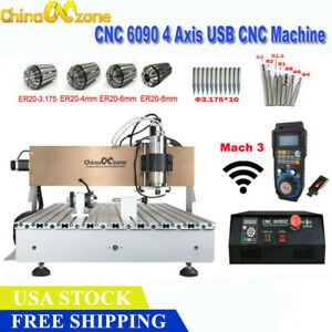 2200W CNC 6090 4axis USB Port Router Wood Milling Engraving Cutting Machine US