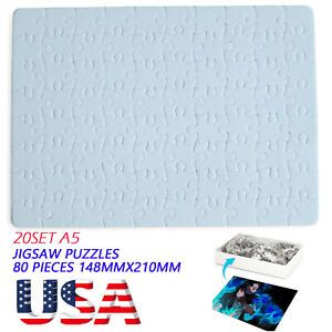 US Stock - 20set A5 Sublimation Blanks Jigsaw Puzzles 80 Pieces 148mmx210mm