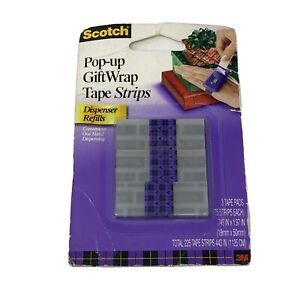 Scotch Pop-up Gift Wrap Tape Strip Refills 225 New